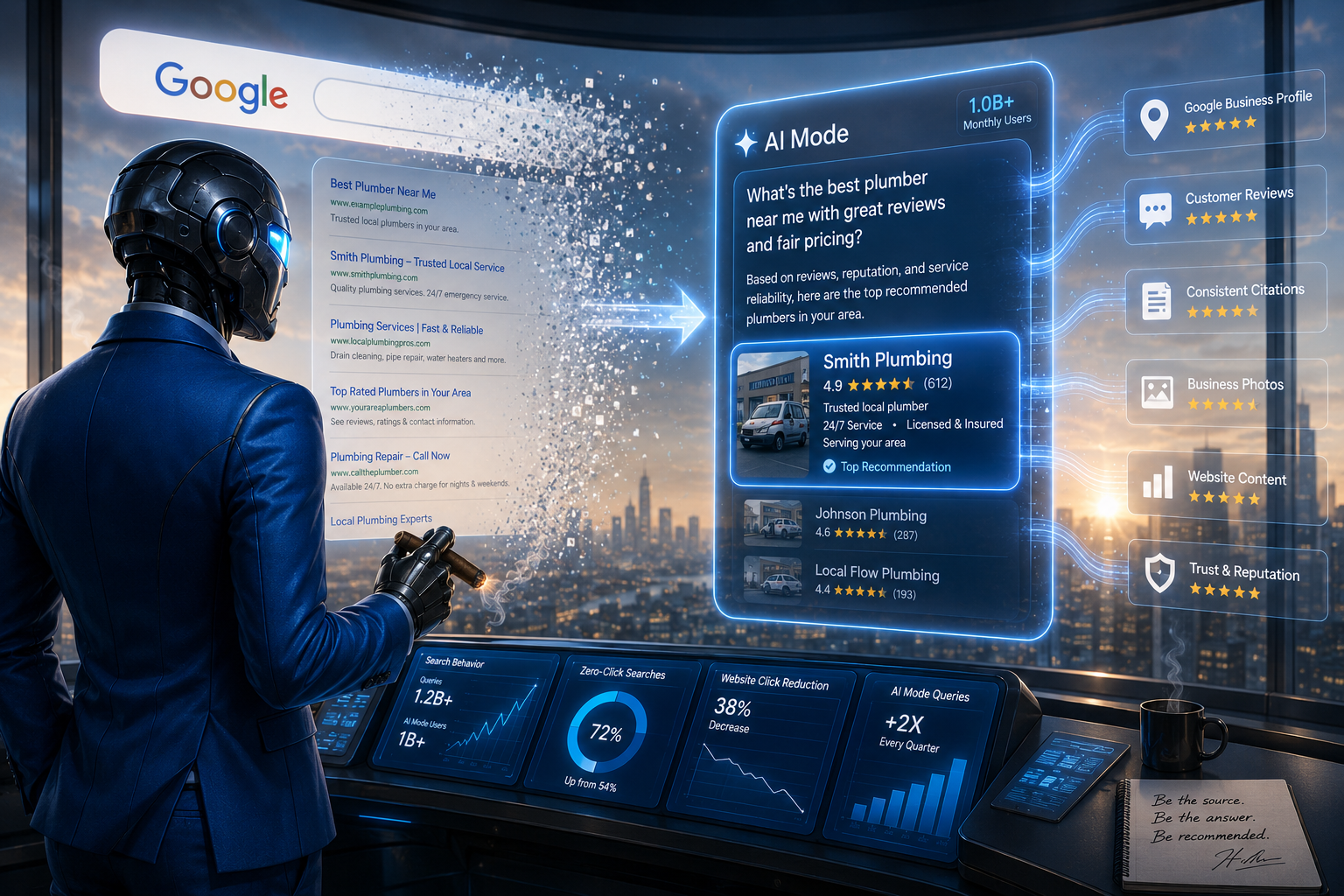 Google AI search update small business