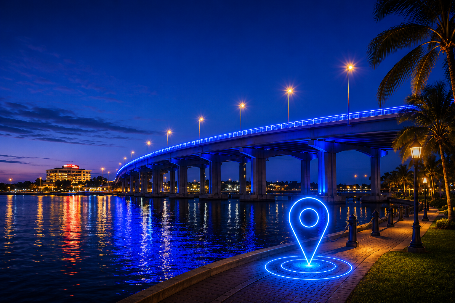 Rank Local Web Design & SEO hear image for the SEO North Fort Myers Page featuring the iconic North Fort Myers Edison Bridge